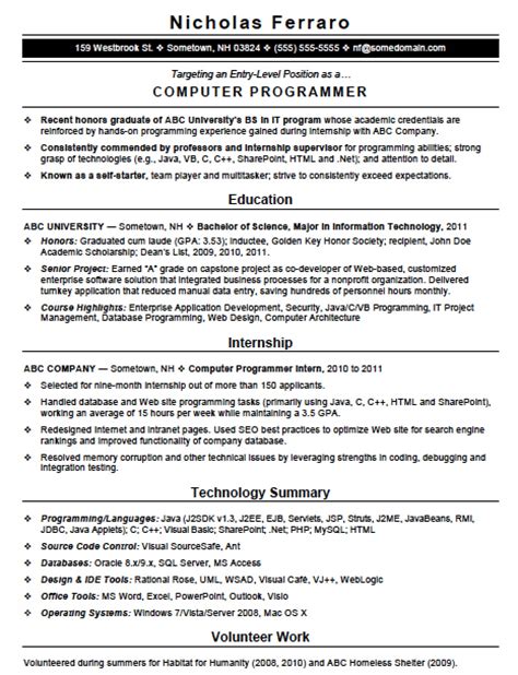 Free Computer Programmer Resume Template In Word