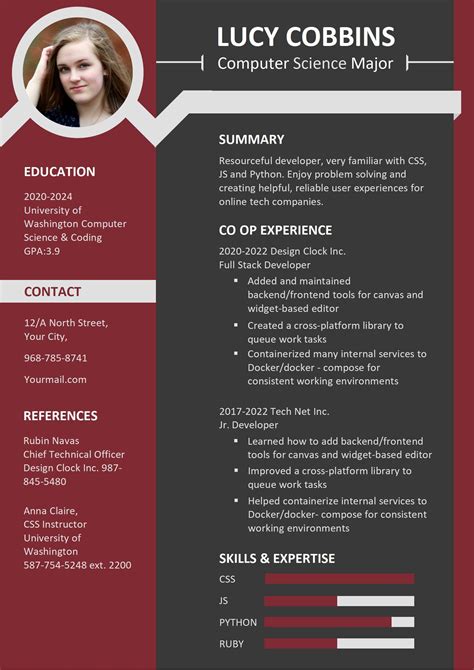 Computer Science Resume Template Download