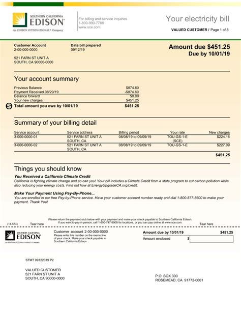 Con Edison Bill Template Example