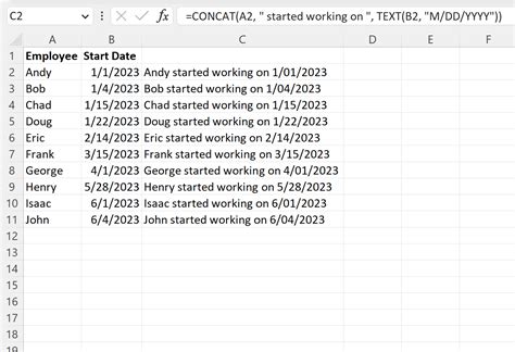 Concatenating Dates using TEXT Function