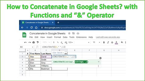 Concatenation operator in Google Spreadsheets