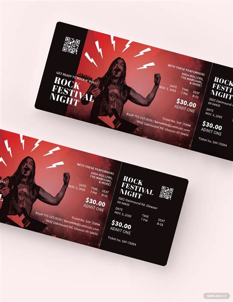 Concert ticket design examples