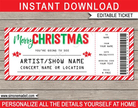 Concert ticket gift template design