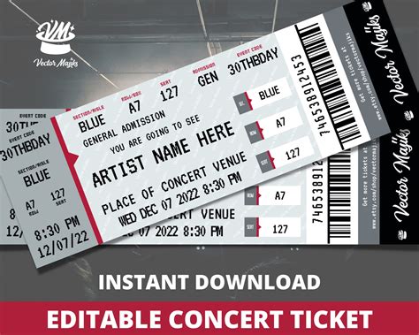 Concert ticket gift template designs