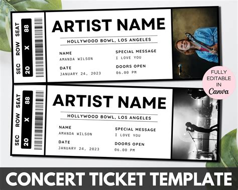 Concert Ticket Template 2