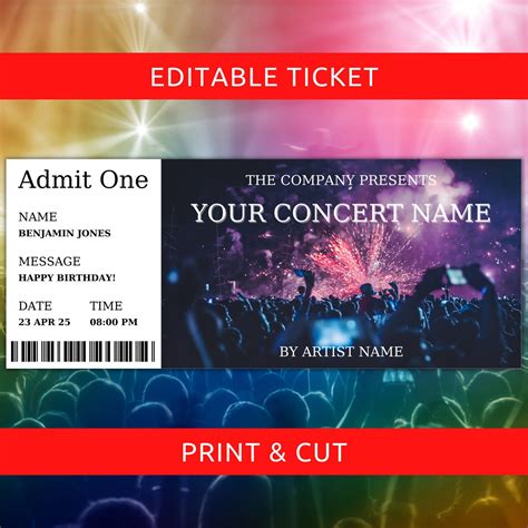 Concert Ticket Template PDF