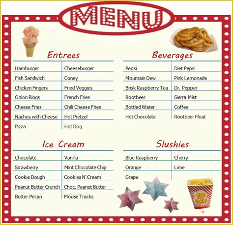 Concession Stand Menu Ideas 1