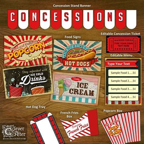 Concession Stand Template Elements