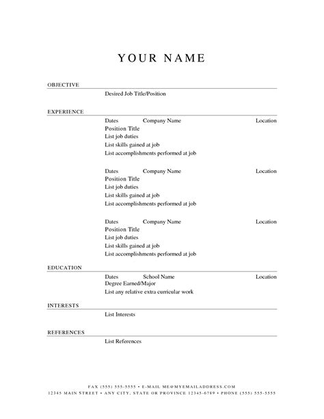 Conclusion Free Printable Resume Templates