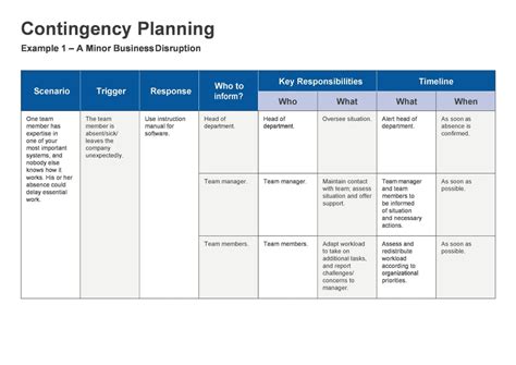 Contingency Planning and Risk Assessment