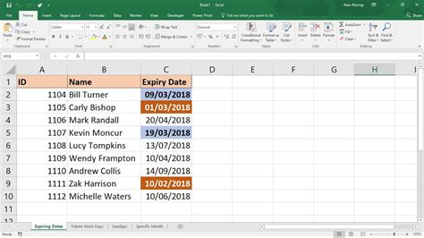 Conditional Date Formatting Example 7