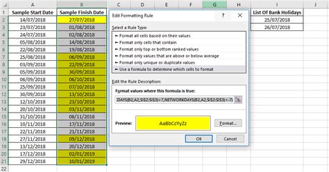 Conditional Date Formatting in Excel