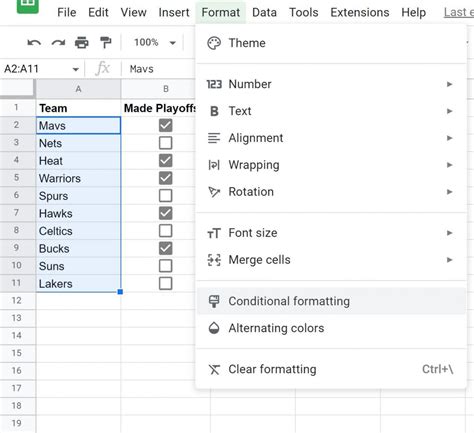 Conditional Formatting with Checkboxes Formula