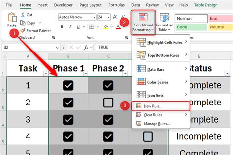 Highlighting Completed Tasks with Checkboxes