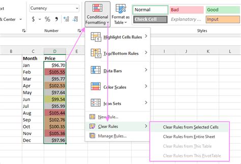 Conditional Formatting in Excel Columns