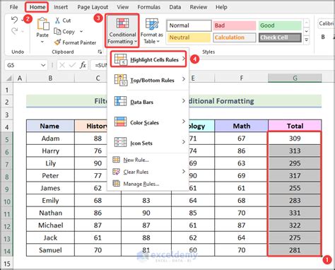 Conditional Formatting Filter