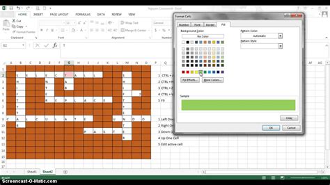 Conditional Formatting for Crosswords