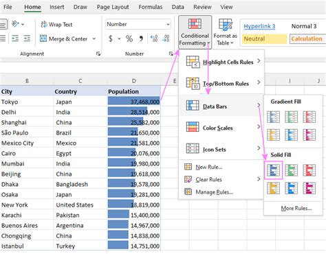 Conditional Formatting Gradient Example 3