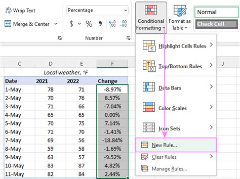 Conditional Formatting Gradient Example 5