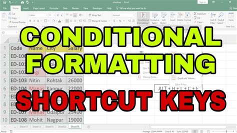 Conditional Formatting Shortcuts