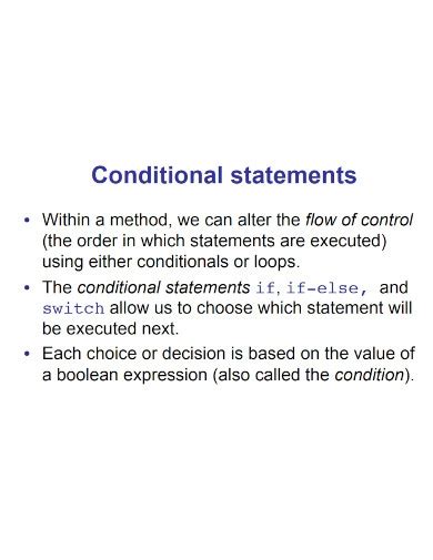 Conditional Statement Example