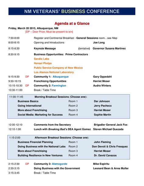 Conference Agenda Template