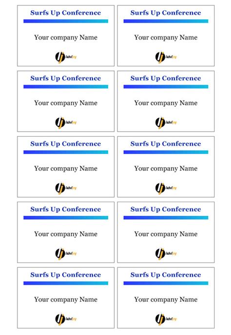 Conference labeling templates