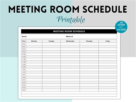 Conference Room Scheduling Template in Excel