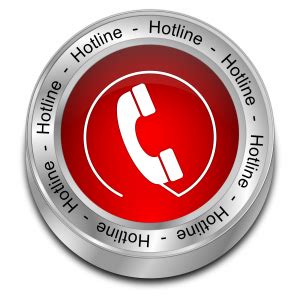 A person speaking with a hotline representative