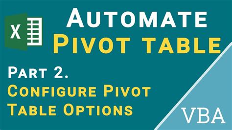 Configuring Pivot Table