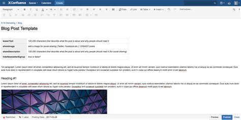 Confluence Blog Post Template