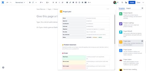 Confluence Built-in Template