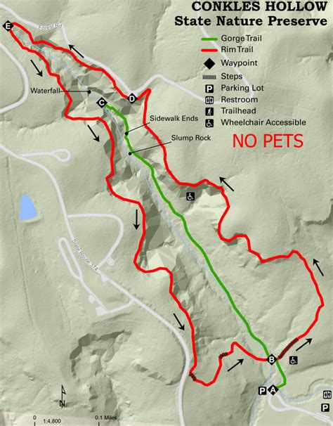 Conkle's Hollow Trail Map