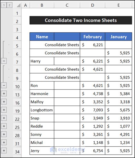 Consolidating Multiple Sheets