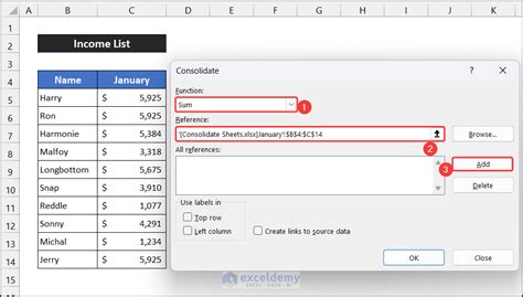 Consolidating Sheets in Excel