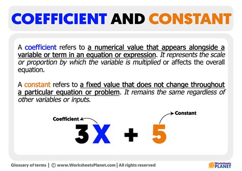 Constants and coefficients