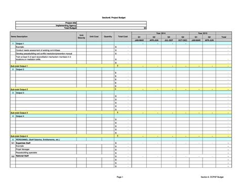 Construction Budget Template Word