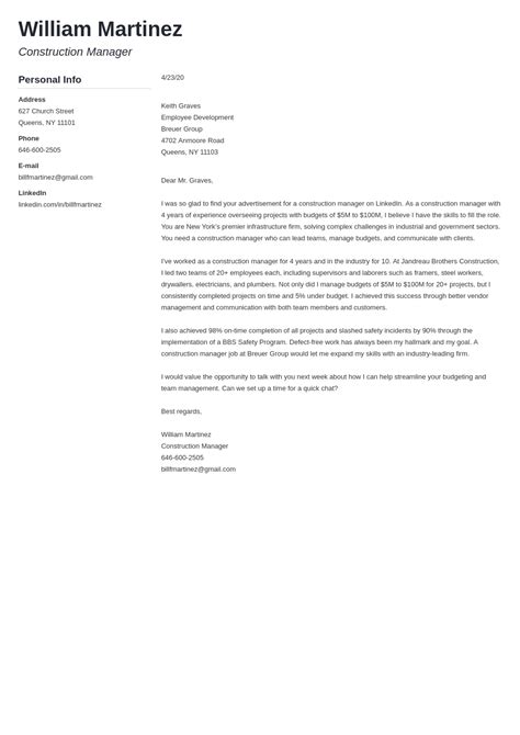 Construction cover letter template 3