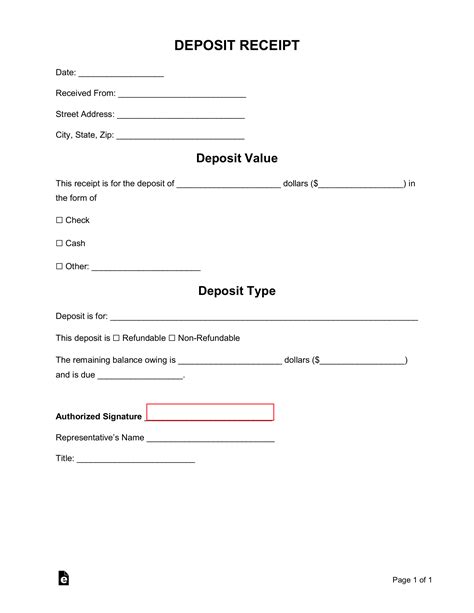 Construction Deposit Template in Word Sample