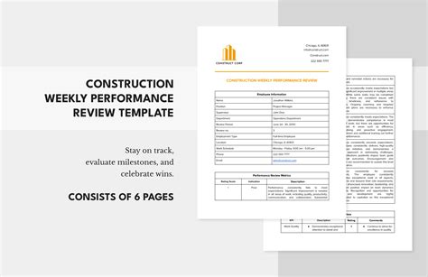 Construction Employee Evaluation Template Word