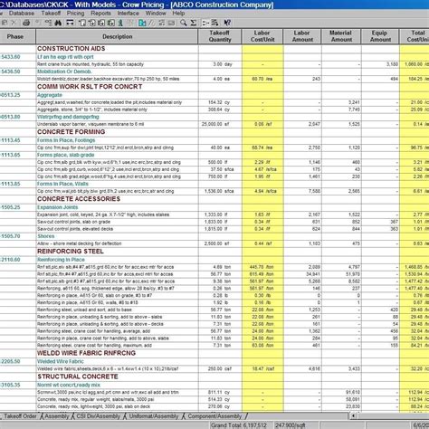 Construction Job Costing Template 1