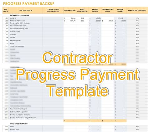 Construction Progress Payment Template in Word Example