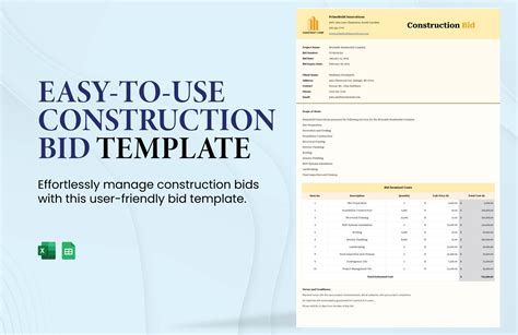 Construction Proposal Template Excel