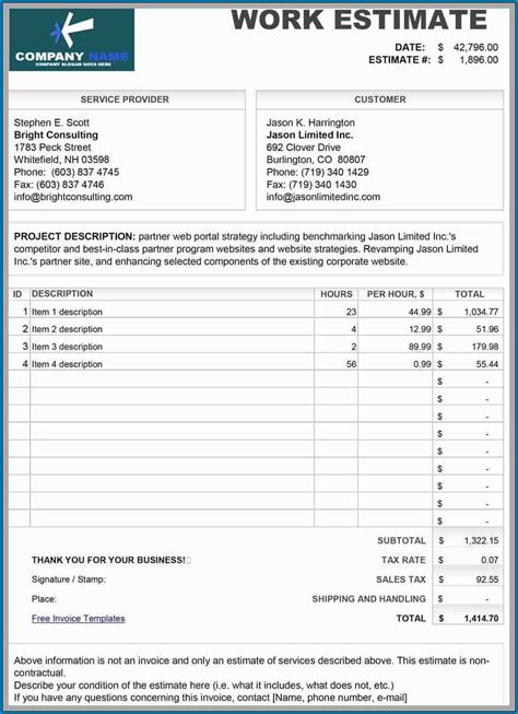 Construction Quotation Template