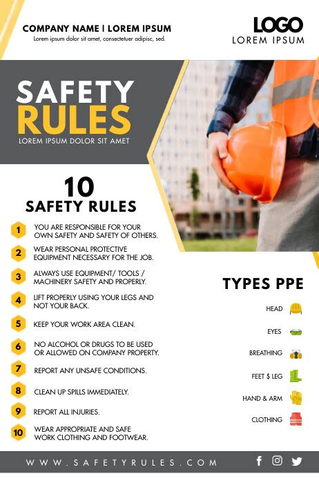 Construction Safety Flyer Template