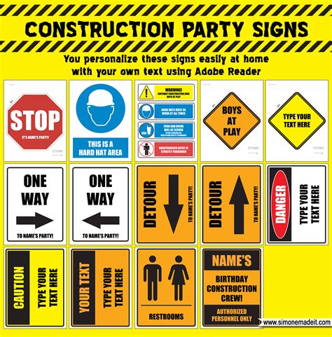 Construction signs printable templates gallery 1