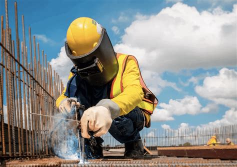 Welder working on a construction site