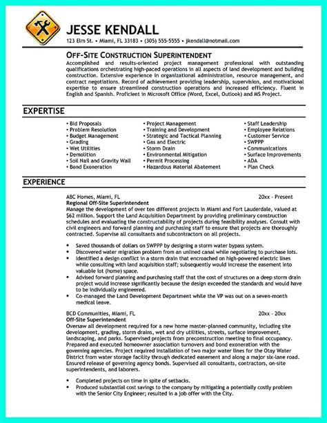 Construction Superintendent Resume Examples PDF