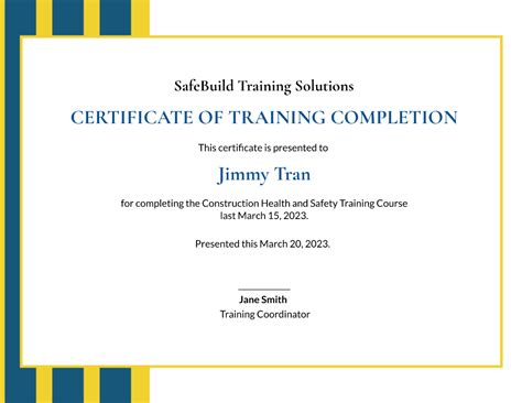 Construction training template