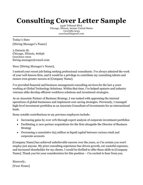 Consulting Cover Letter Template Gallery 5